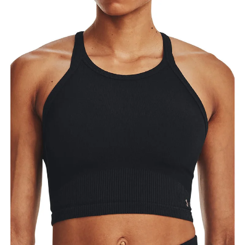 Women's Functional Outfit For Outdoor Activities Under Armour Rush Seamless Womens Training Crop Top - Black