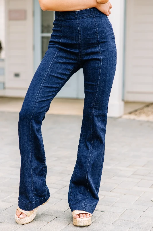 Boutique Styles All Smiles Dark Wash Flare Jeans