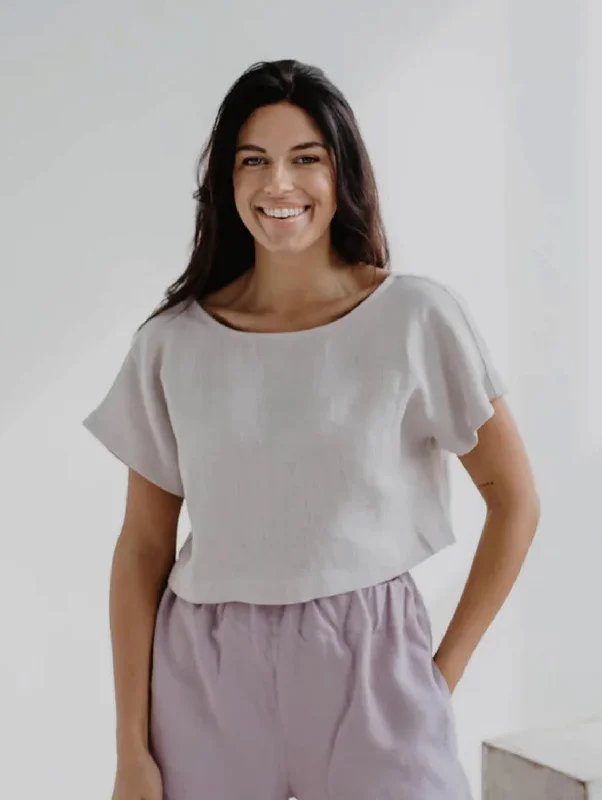 Women's Vacation Outfit Set Lisa Linen Button Crop Top | Multiple Colours