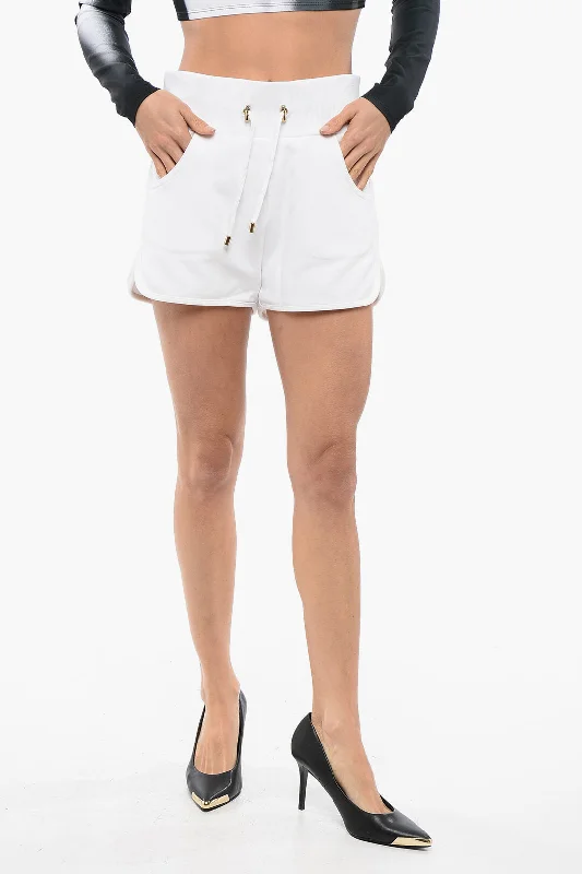 Athleisure Wear Balmain Jersey Multipocket Shorts With Patch