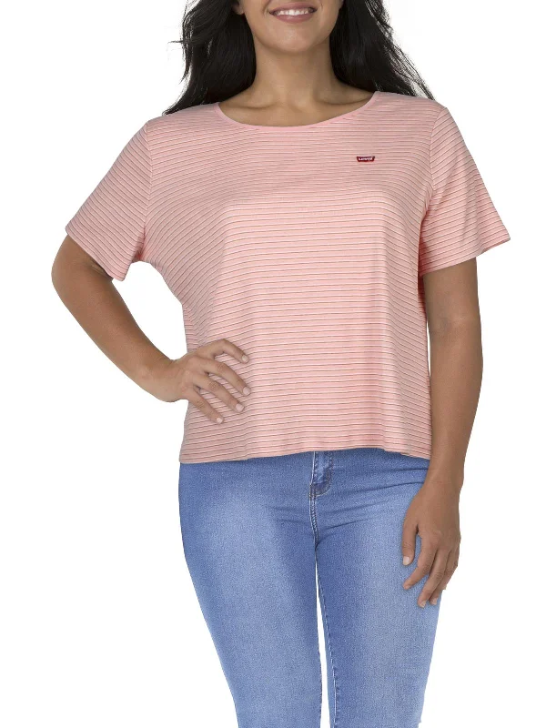 Best Online Clothing Boutiques Plus Womens Striped Casual Pullover Top