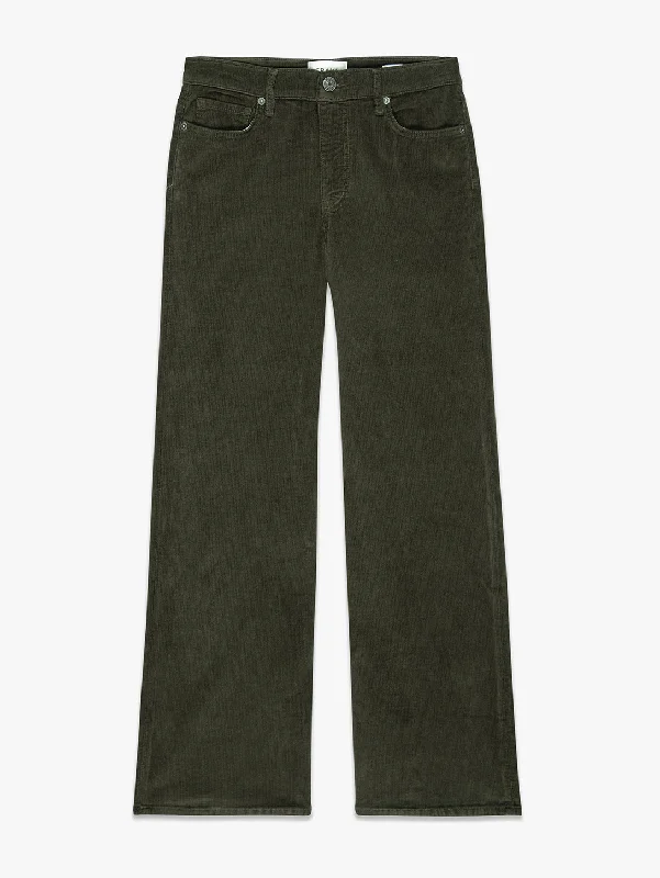 Women's Transitional Apparel Le Slim Palazzo Corduroy Pant - Military