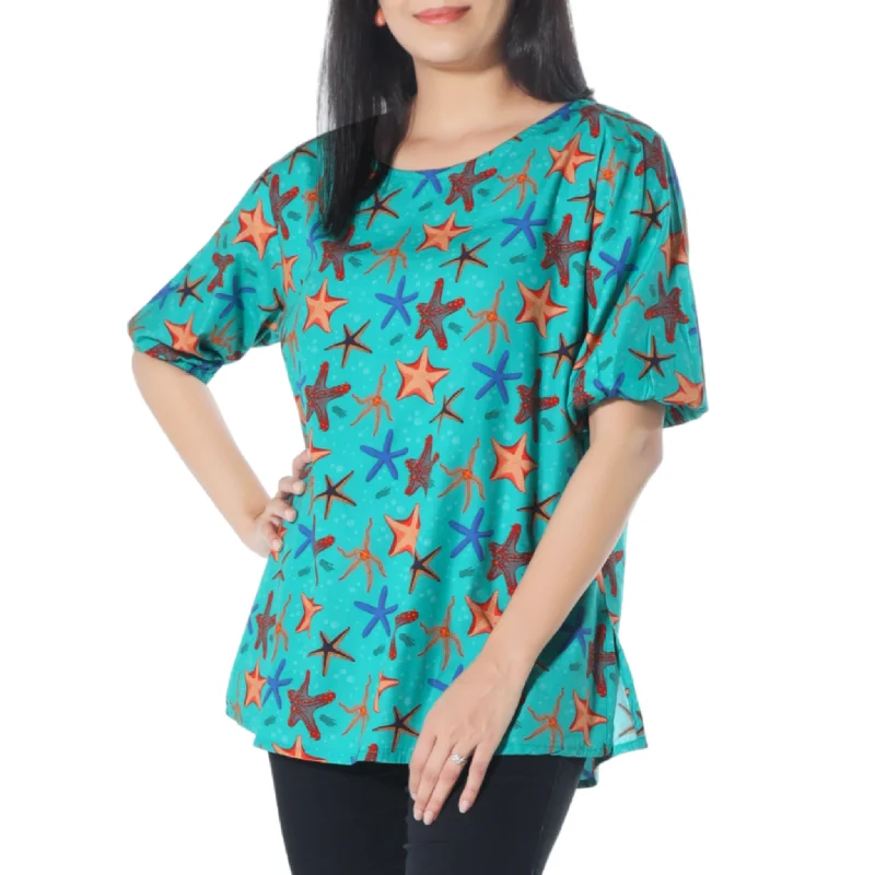 Boho Chic Fashion Starfish Relaxed Tunic Top