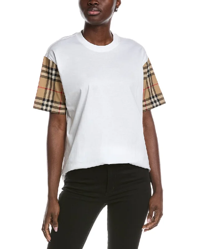 Fashionable Women's Wardrobe Burberry Vintage Check Detail T-Shirt