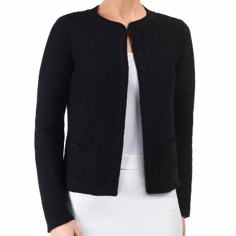 Workwear Fashion for Women 2 Pocket Cardigan in Black