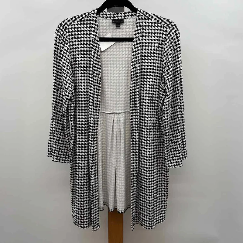 Women's Trendy Apparel JJill Women's Size M White Houndstooth Cardigan