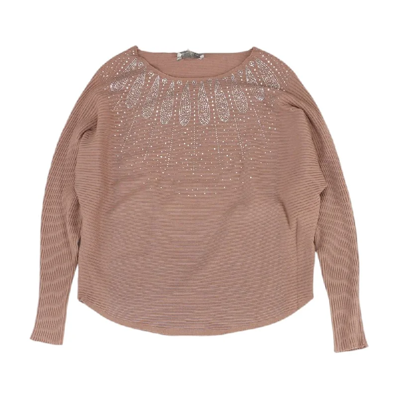 Casual Wear Pink Solid Knit Top