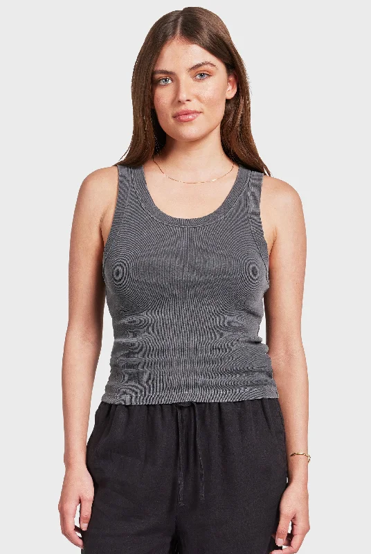 Relaxed Fit Women's Fashion Essential Rib Tank