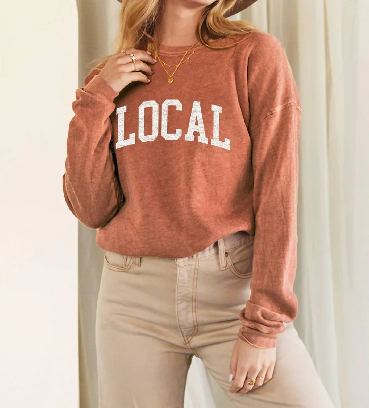 Flash Discount Local Mineral Washed Graphic Sweatshirt In Vintage Pumpkin