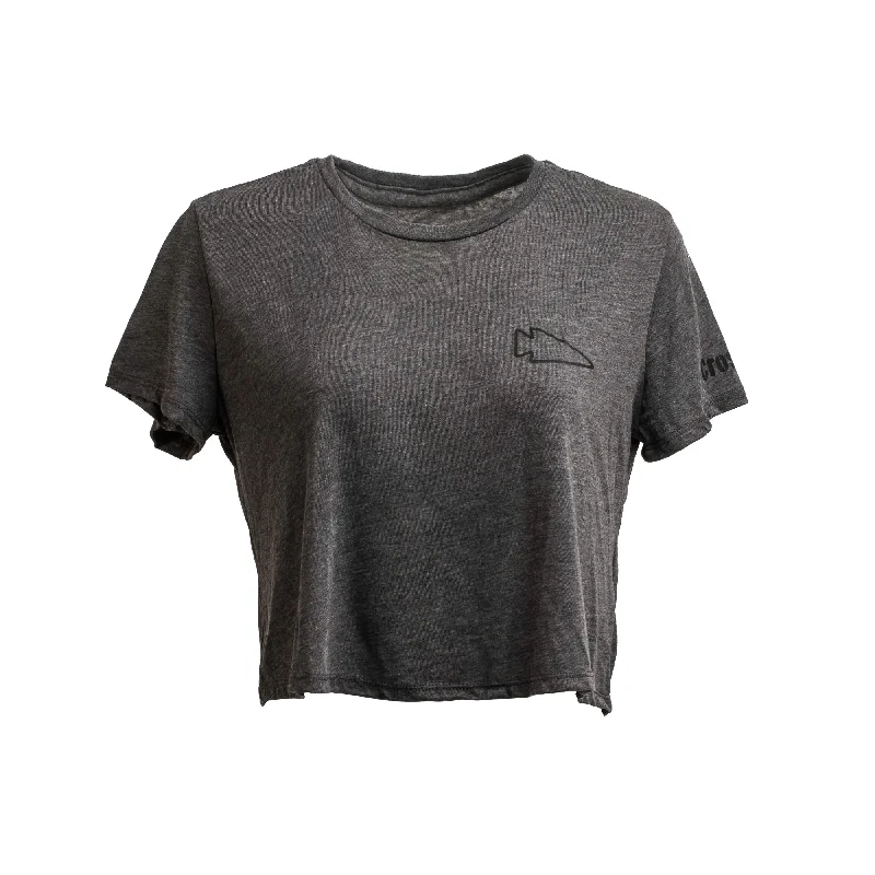 Stylish Everyday Clothing Women's Subtle Spearhead x CrossFit Cropped Tee - Poly-Blend