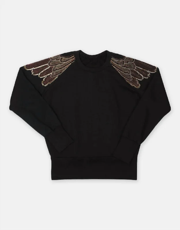 Must-Have Styles Women's Feather Sweatshirt In Black