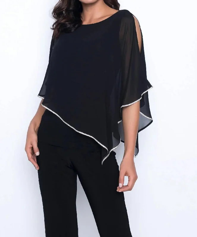 Women's Trendy Outfit Round Neck Top In Black