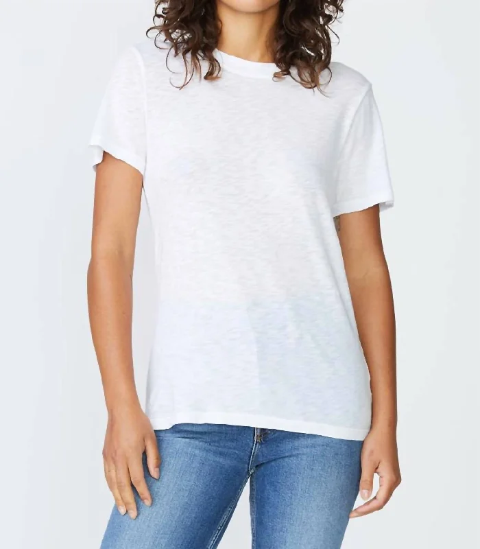 Trendy Women's Dresses Online Women's Short Sleeve Crewneck Tee In White