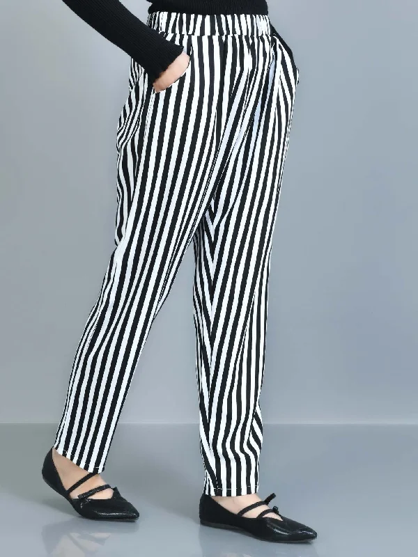 Fashionable Casual Tops Striped Pants