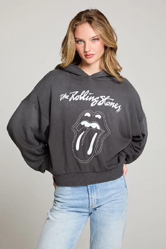 Affordable Women's Clothing Online The Rolling Stones Stitched Tongue Logo Pullover Hoodie