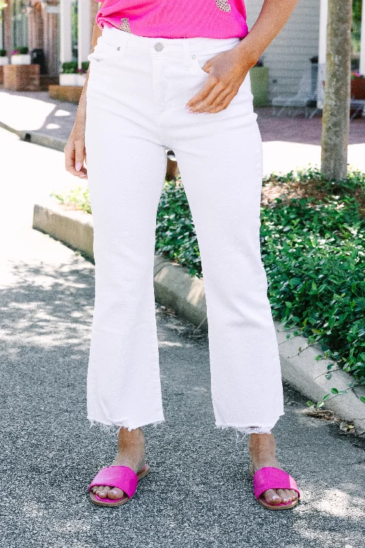 Everyday Wear Just Black Denim: Sign Me Up Straight Leg White Denim Jeans