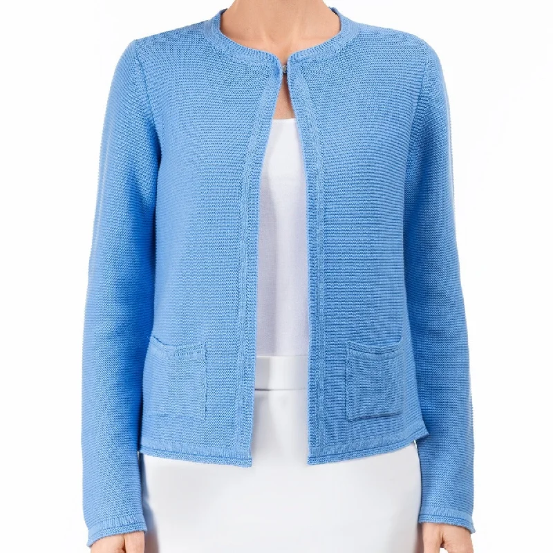 Women's Work Outfit 2 Pocket Cardigan in French Blue