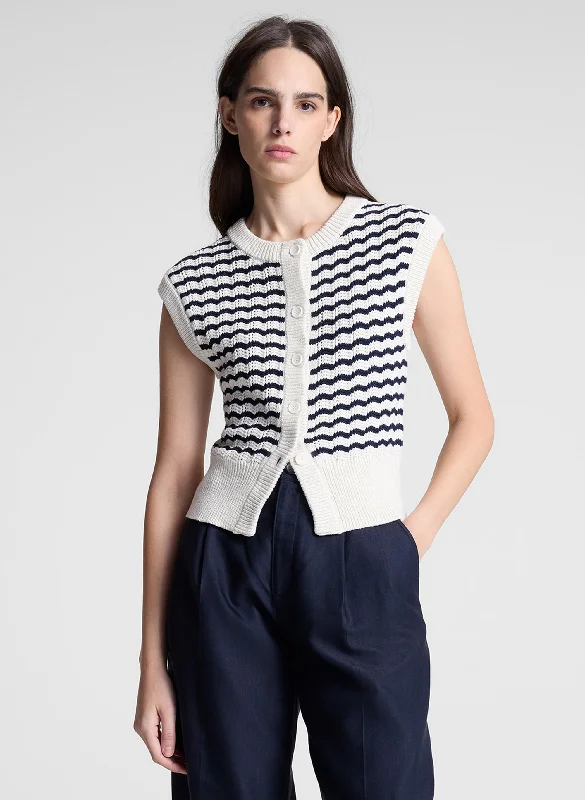 Women's Luxury Garments Margo Striped Knit Top