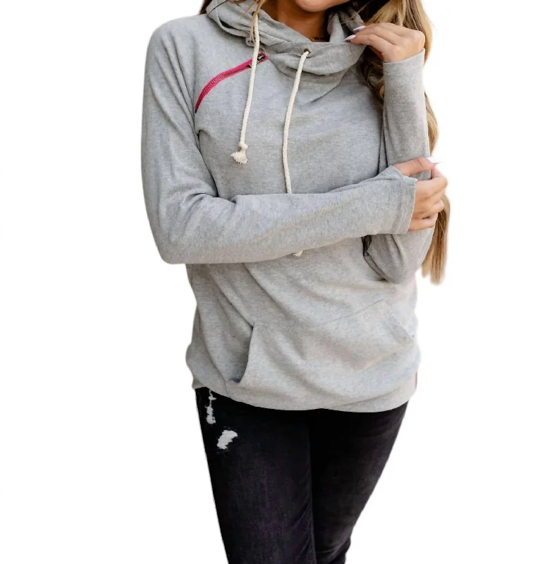 Online Boutiques Best Basic Doublehood Sweatshirt In Pop Of Pink