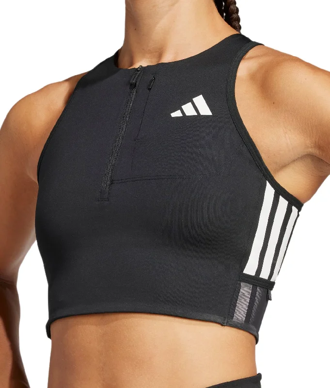 Women's Trendy Outfit adidas Adizero Gel Pocket Womens Running Crop Top - Black