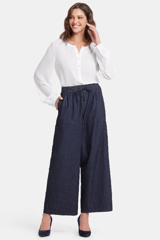 Timeless Elegance Whitney Pull-On Cargo Ankle Pants  - Bay Blue