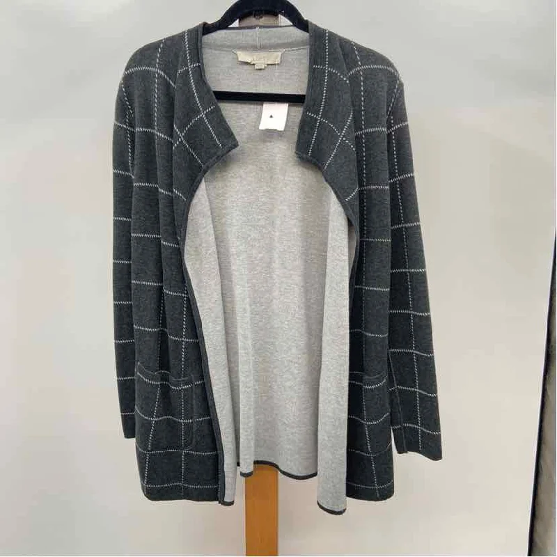 Trendy Street Style Loft Women's Size XS Gray Grid Cardigan