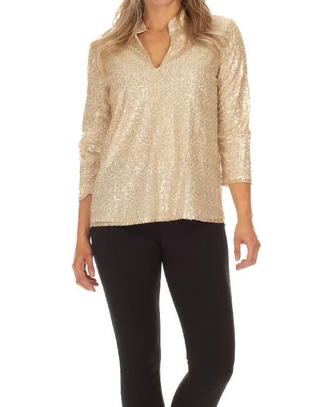 Women's Formal Wear Claudia Tunic In Gold Sequins