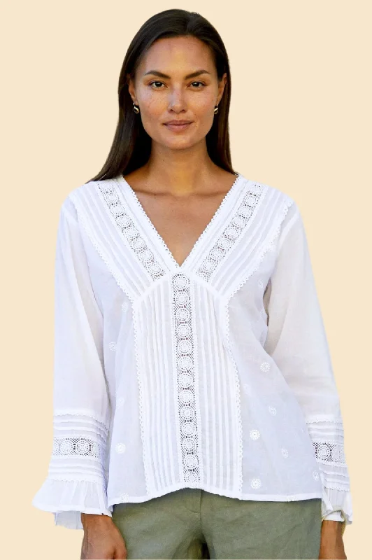 Clothes For Women Valentina Embroidered Blouse | White