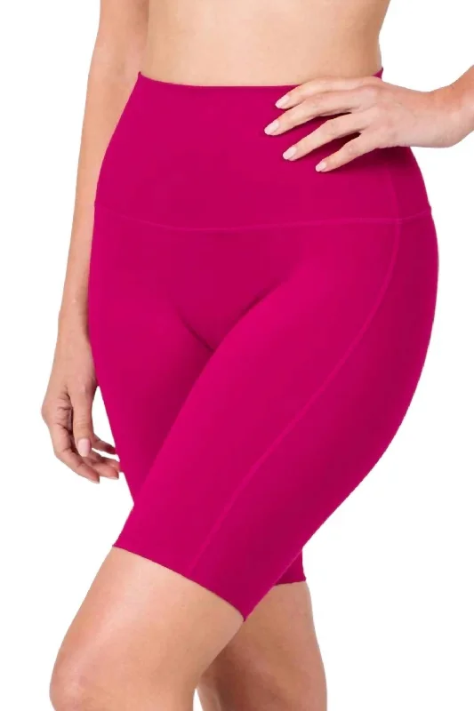 Casual Dresses for Women Athletic High Waist Biker Shorts In Magenta