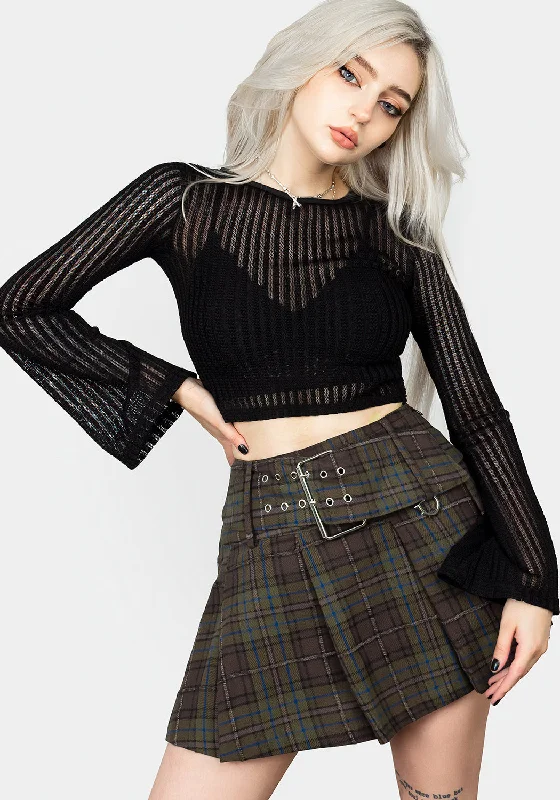 Sophisticated Outfits Habundia Flared Sleeve Crop Top