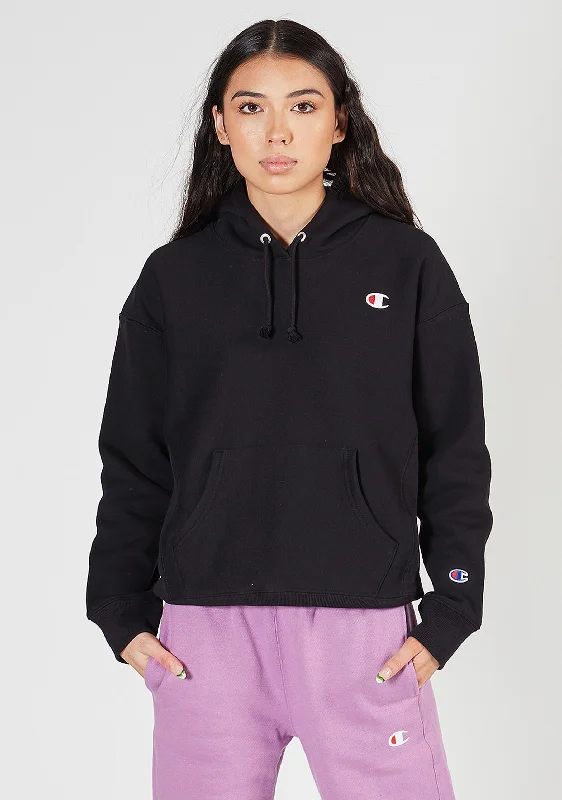 Women's Seasonal Garments Champion Womens Reverse Weave C Logo Regular Fit Hoodie Black <br> CWFBN BLK