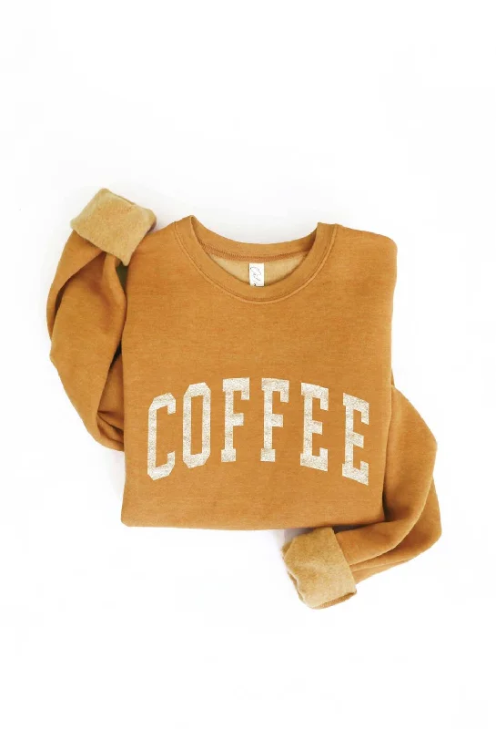 Big Sale Event Women's Coffee Graphic Sweatshirt In Heather Mustard