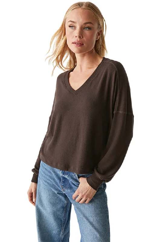 End Of Season Sale Clothing Michael Stars Vic Relaxed V-neck Pullover in Java