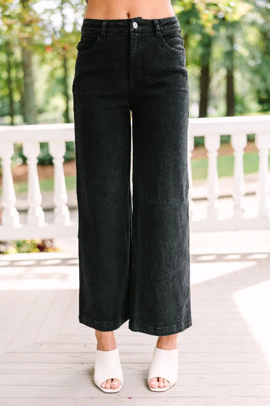 Bold Fashion Match The Energy Black Wide Leg Jeans