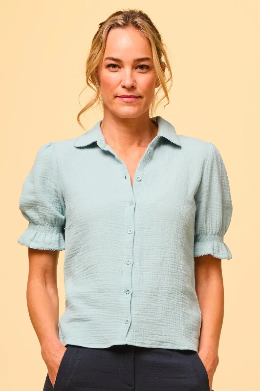 Women Wear Boutique Olive Cheesecloth Blouse | Aqua