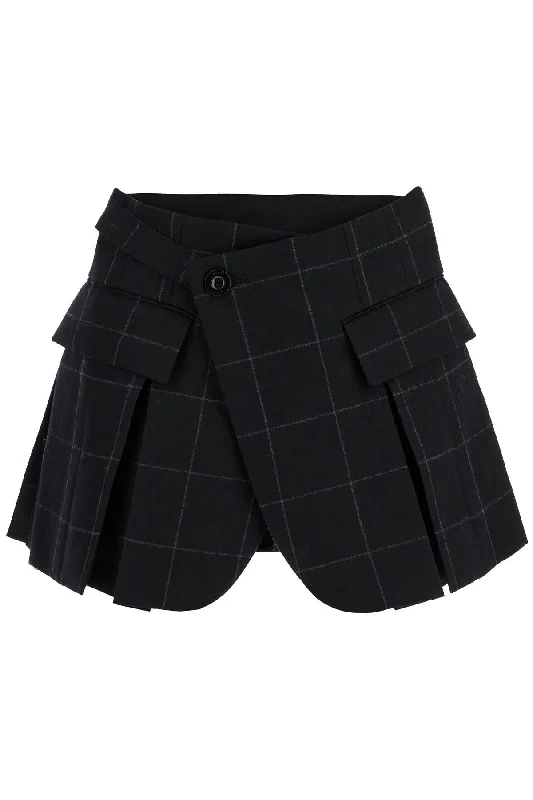 Bold Prints Casual Chic Sacai Women's Plaid Wool Skort With Check