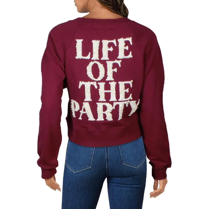 Woman Clothing VIP Womens Embellished Raglan Sleeve Sweatshirt