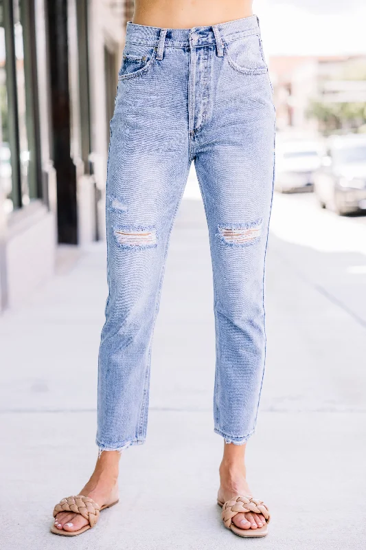 Trend Alert Share Your Story Medium Wash Distressed Mom Jeans