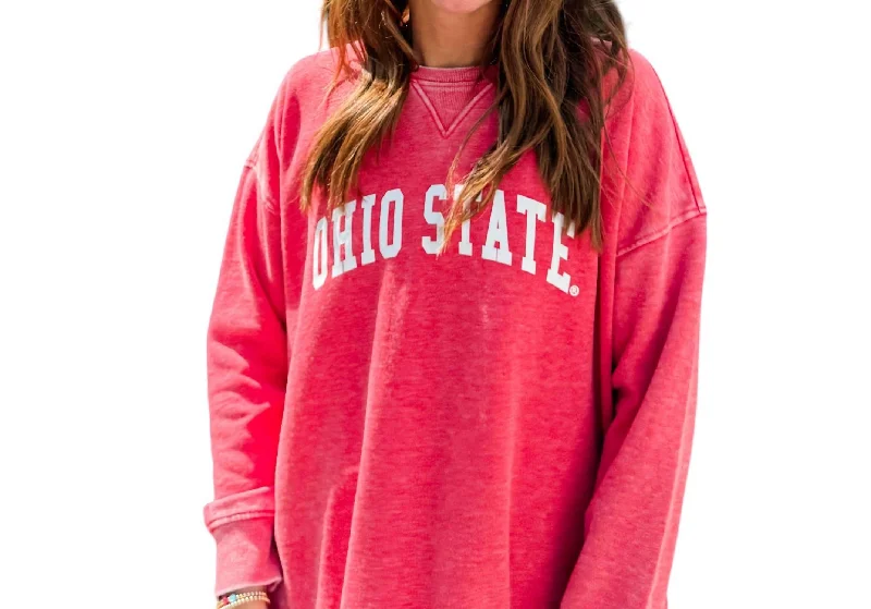 Women's Activewear Attire Ohio State Burnout Sweatshirt In Pink