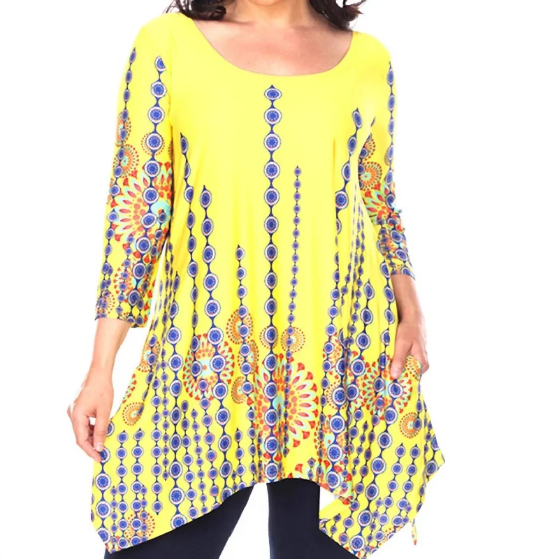 Women's Clothing for All Occasions Plus Size Rella Tunic Top In Yellow