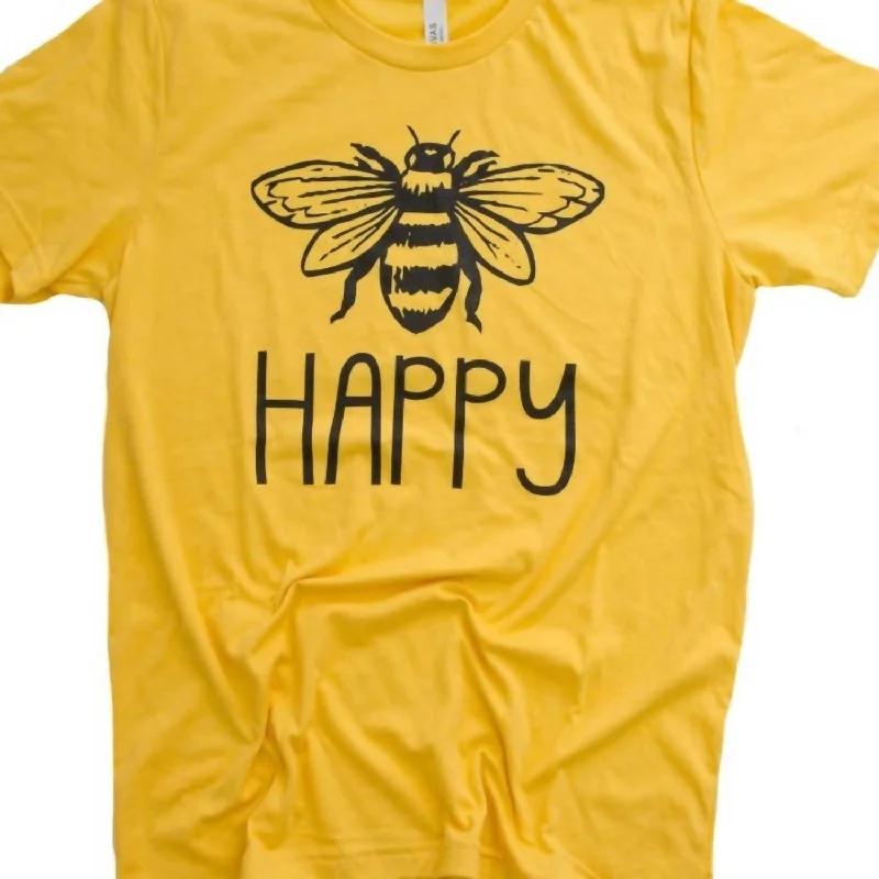 Women's High-Fashion Outfit Women's Bee Happy T-Shirt In Yellow