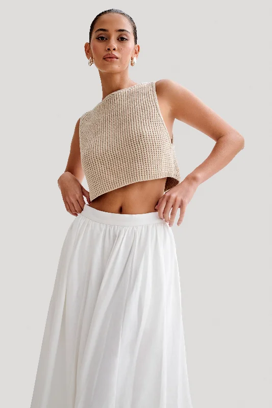 Women Clothes Gianni Sleeveless Knit Top - Natural