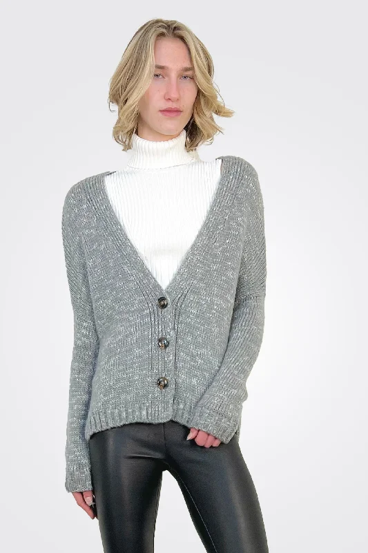 Women's Casual Apparel Melange Cozy Cardigan - Cement