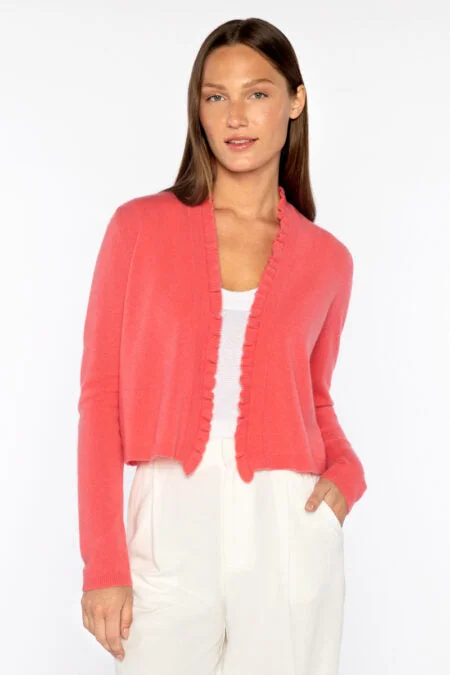 Weekend Sale Kinross Cashmere Ruffle Trim Cardigan