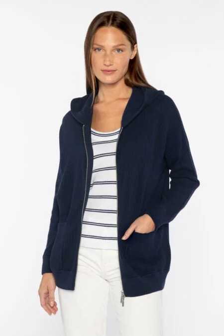 Women's Relaxed Outfit Kinross Cashmere Rib Zip Hoodie