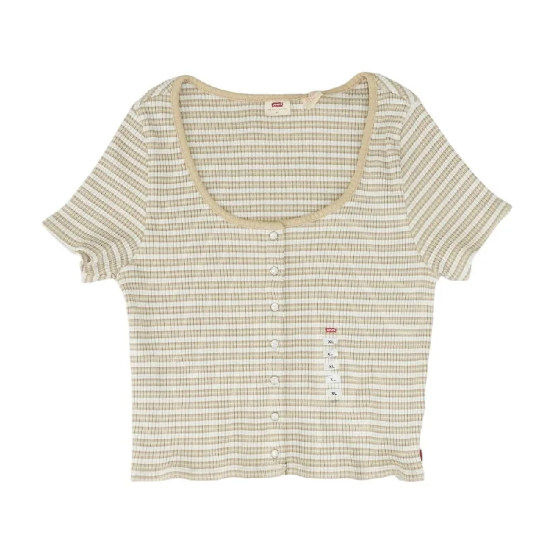 VIP Member Discount Tan Striped Knit Top