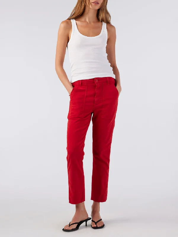 Women's Urban Fashion Easy Army Trouser - Cherry