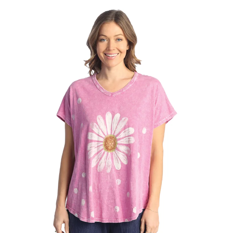 Women's Clothing Apparel Sets “Happy Days" Print Short Sleeve Top - M91-1361 - Size L