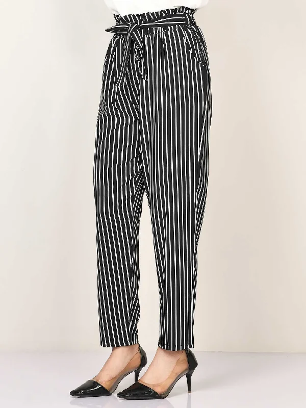 Comfy Women's Outfits for Daily Wear Striped Tie Knot Pants