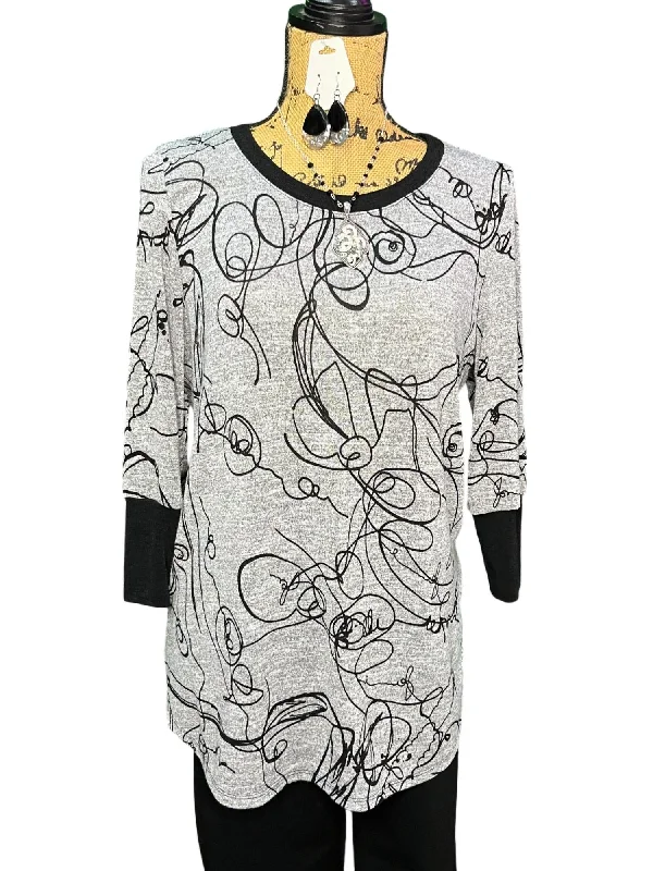 Women's Relaxed Outfit Women Cherish This Moment Tunic In Grey/black